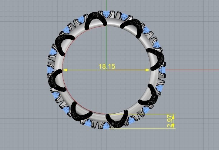 Ring N011816 3D print model_5
