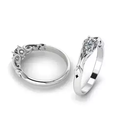 Ring with heart and patterns N011792