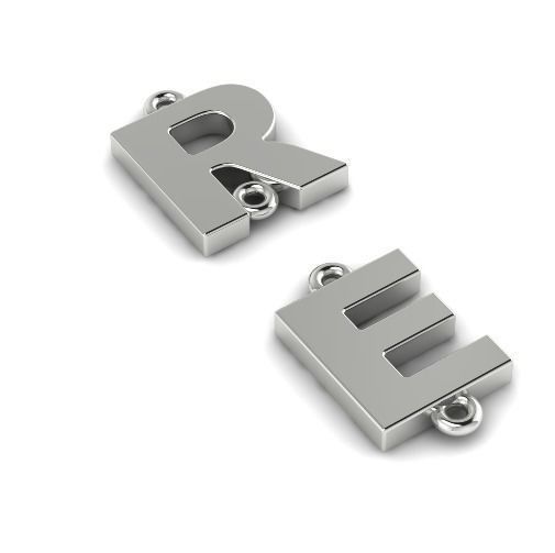 Pendant Letter R E N011784 3D print model_1
