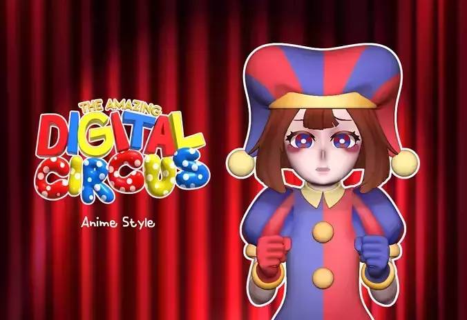 Pomni - The amazing digital circus - Anime style 3D Print 3D print model