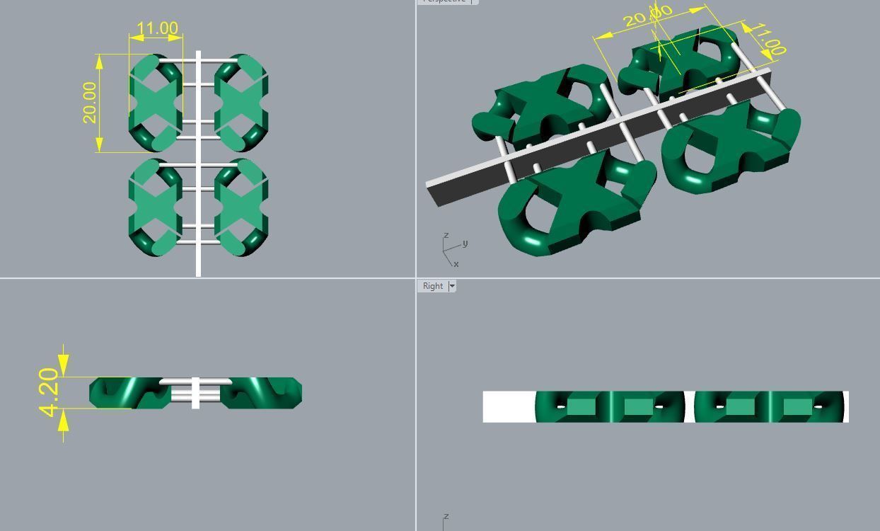 11 MM QUBAN CHAIN PICE 3D print model_2