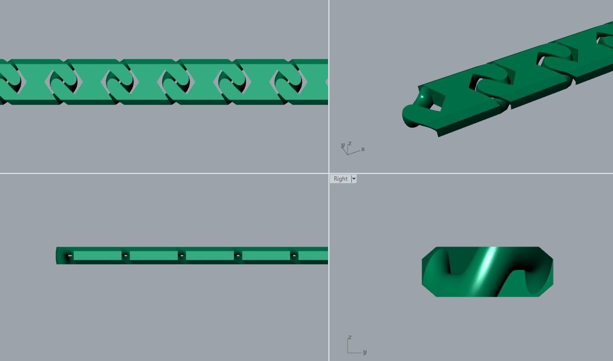 11 MM QUBAN CHAIN PICE 3D print model_1