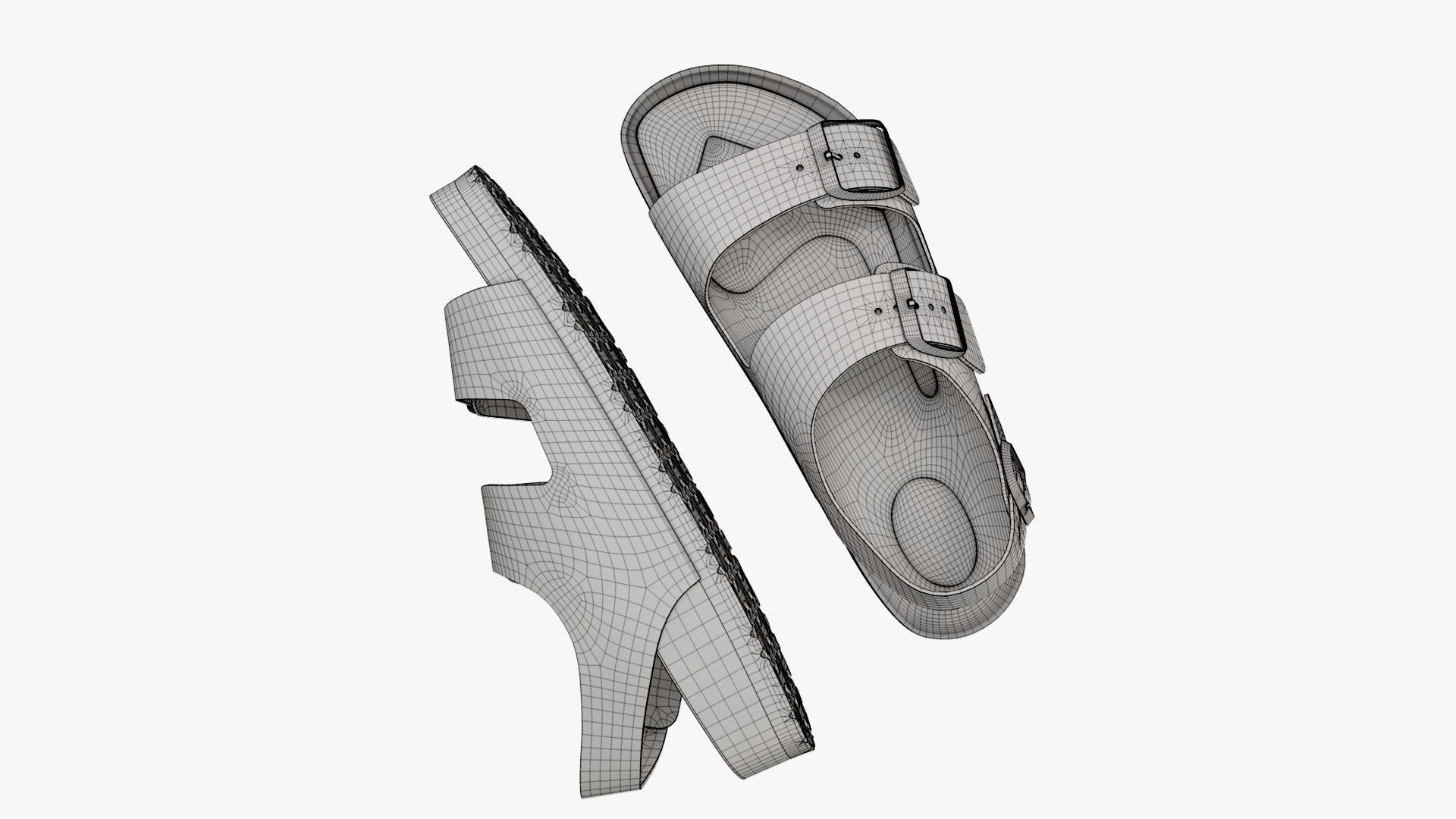 Birkenstock Milano Black Leather 3D model_14