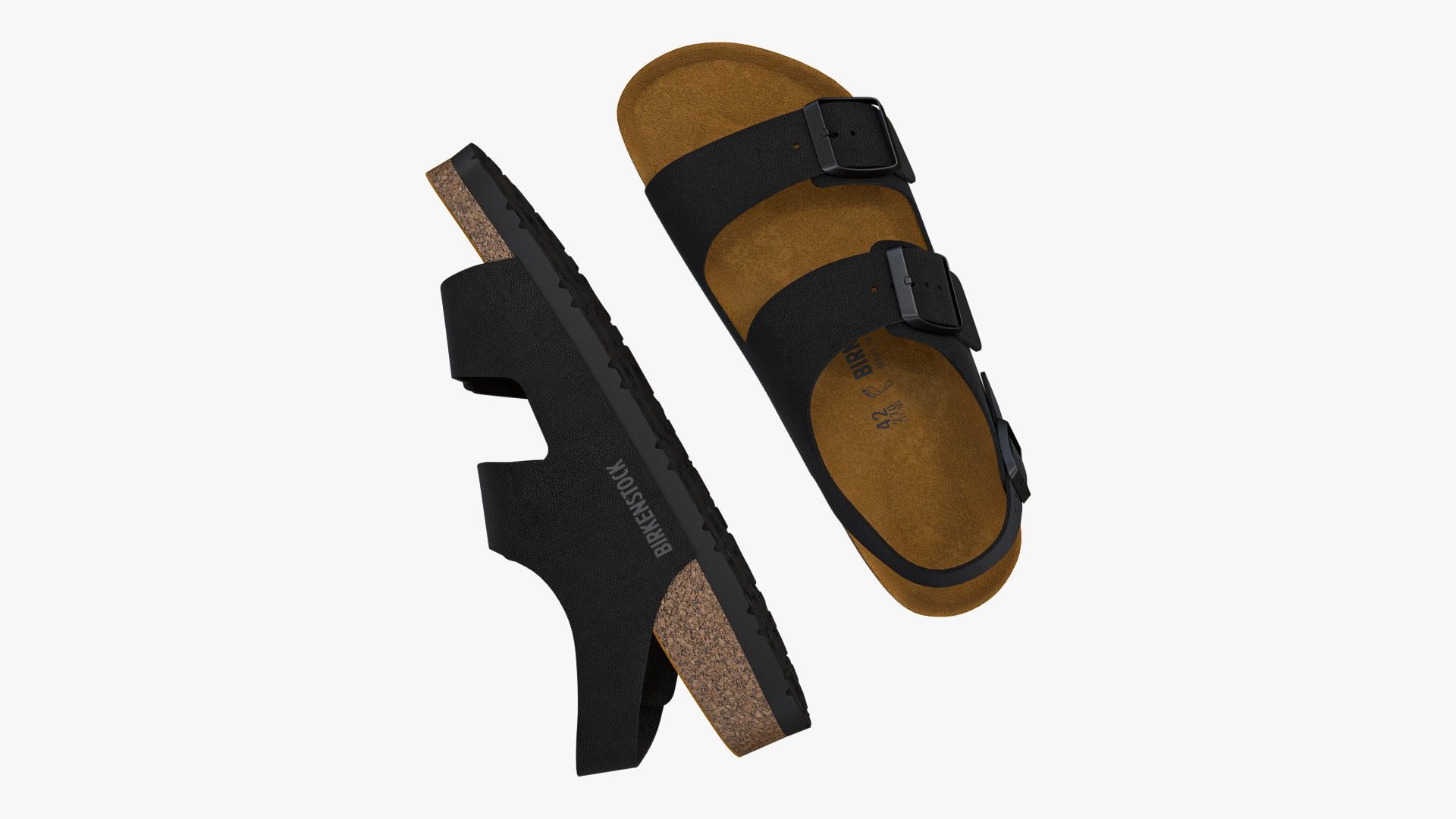 Birkenstock Milano Black Leather 3D model_2