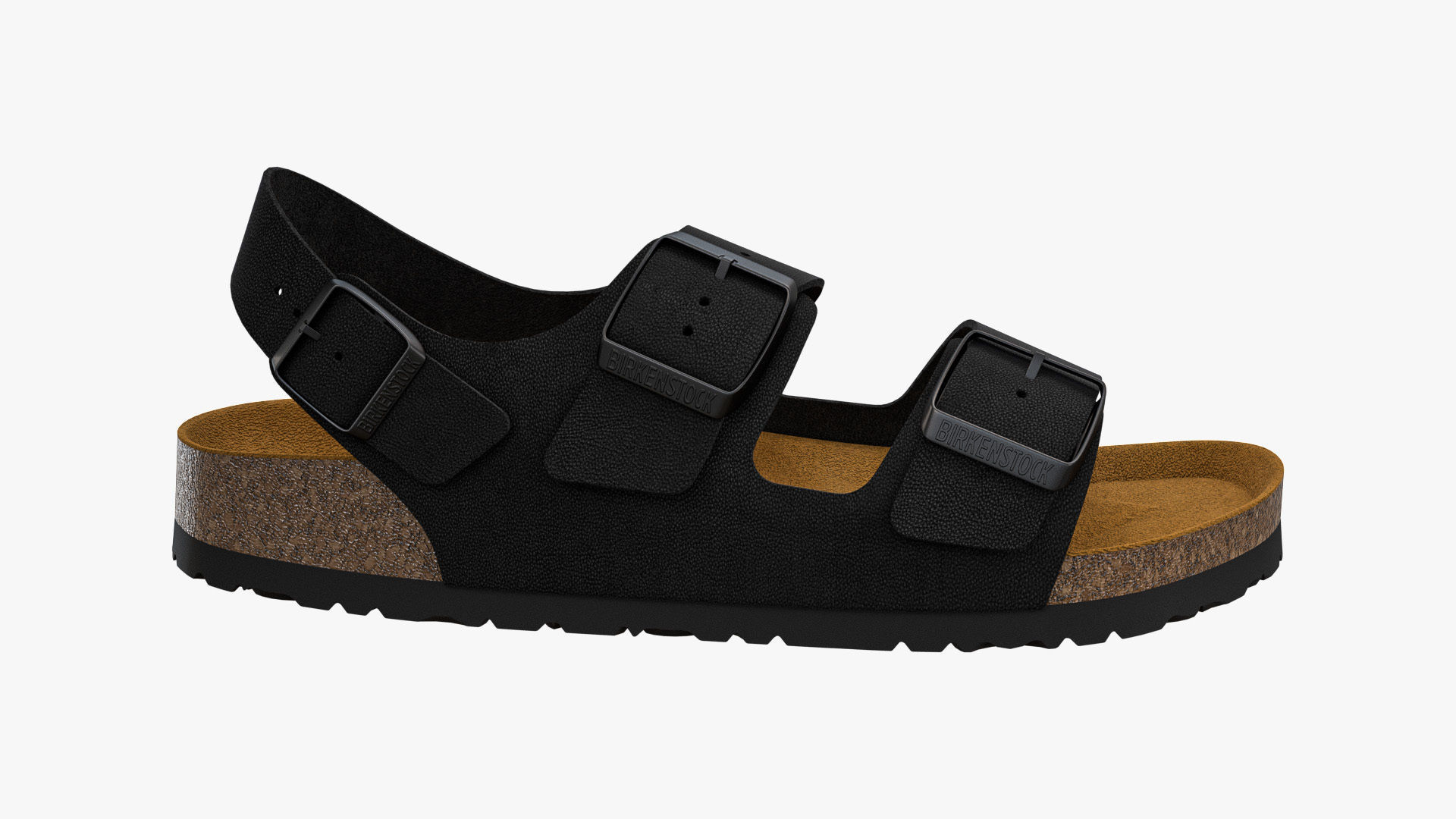 Birkenstock Milano Black Leather 3D model_6