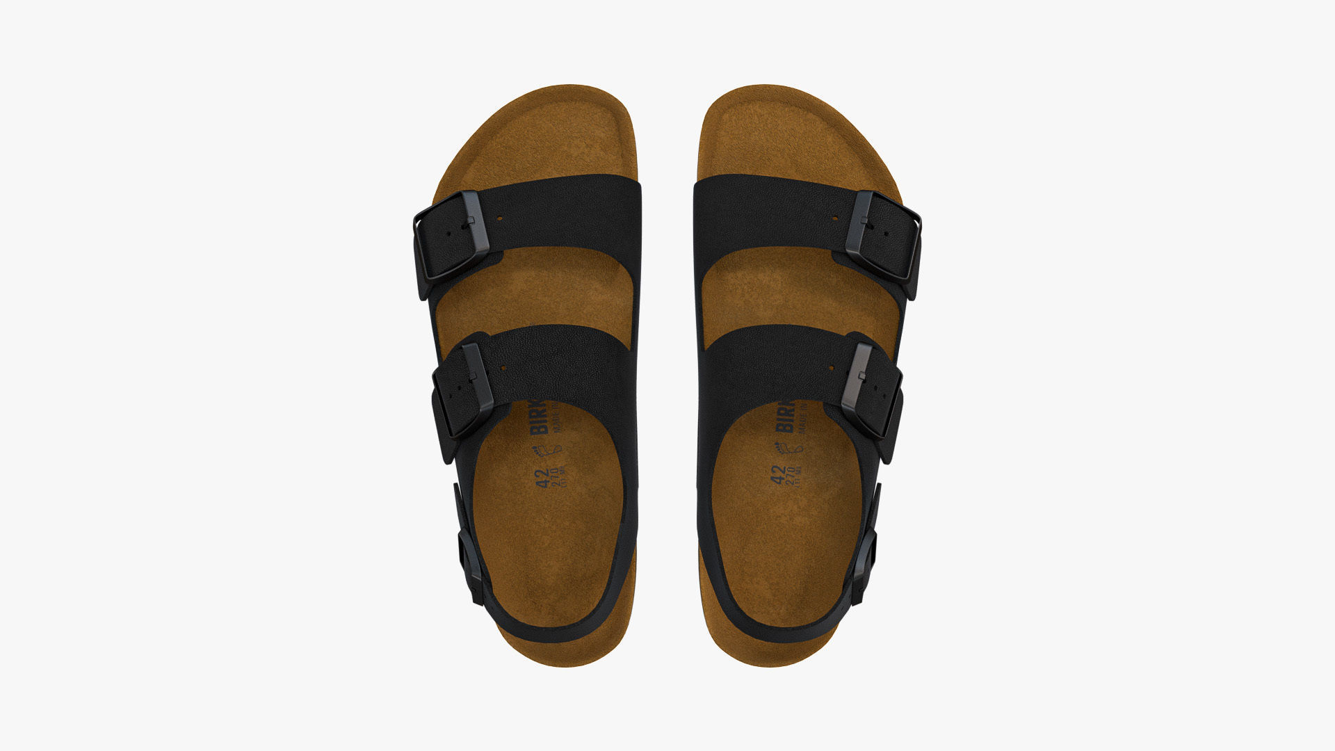 Birkenstock Milano Black Leather 3D model_3