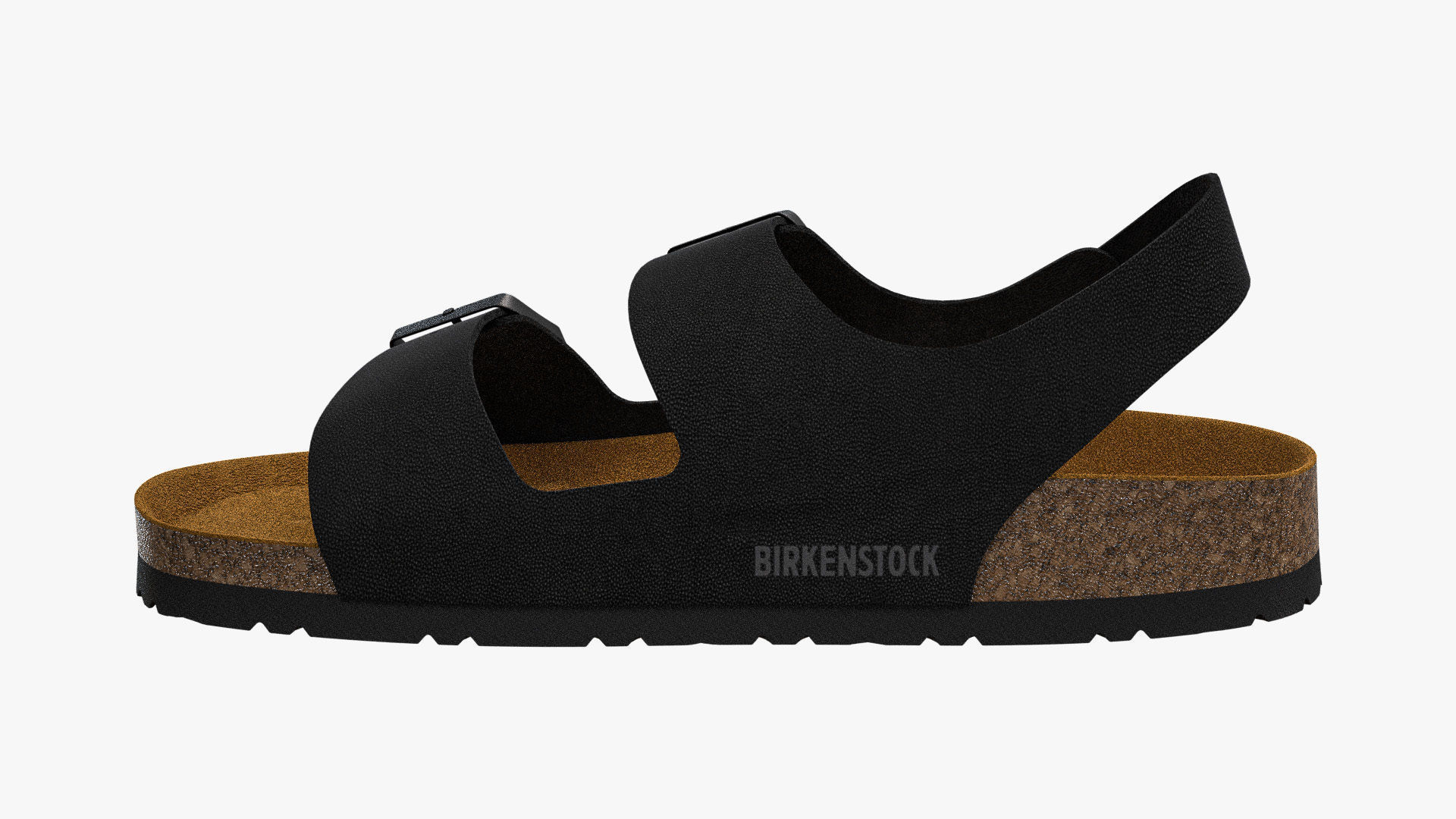 Birkenstock Milano Black Leather 3D model_7