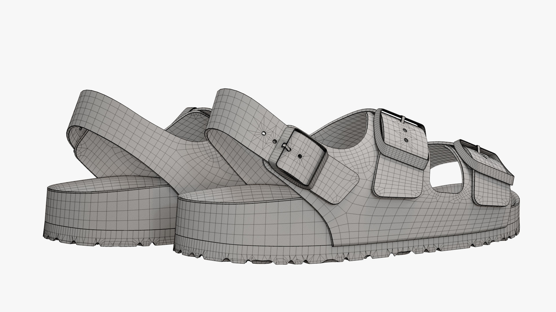 Birkenstock Milano Black Leather 3D model_15