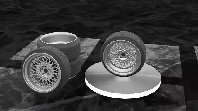 BBS wheel 3D Model Low-poly 3D model