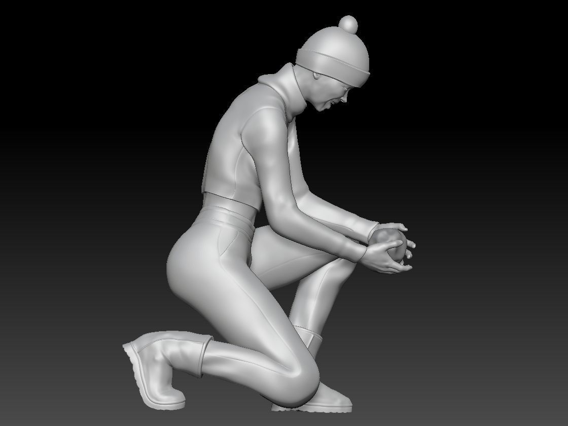 THROW SNOW BALL 2 3D print model_5