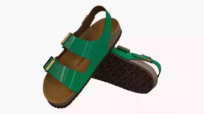 Birkenstock Milano Green Patent 3D model