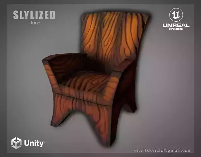 Stylized Chair Free low-poly 3D model