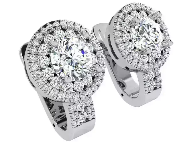 Round Halo Clip On Earring 4794