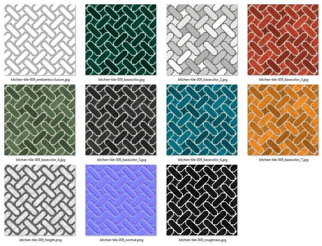 kitchen glaze tile PBR texture 009 Texture_17