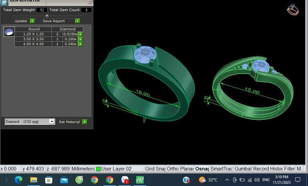 wedding ring 3D print model_4