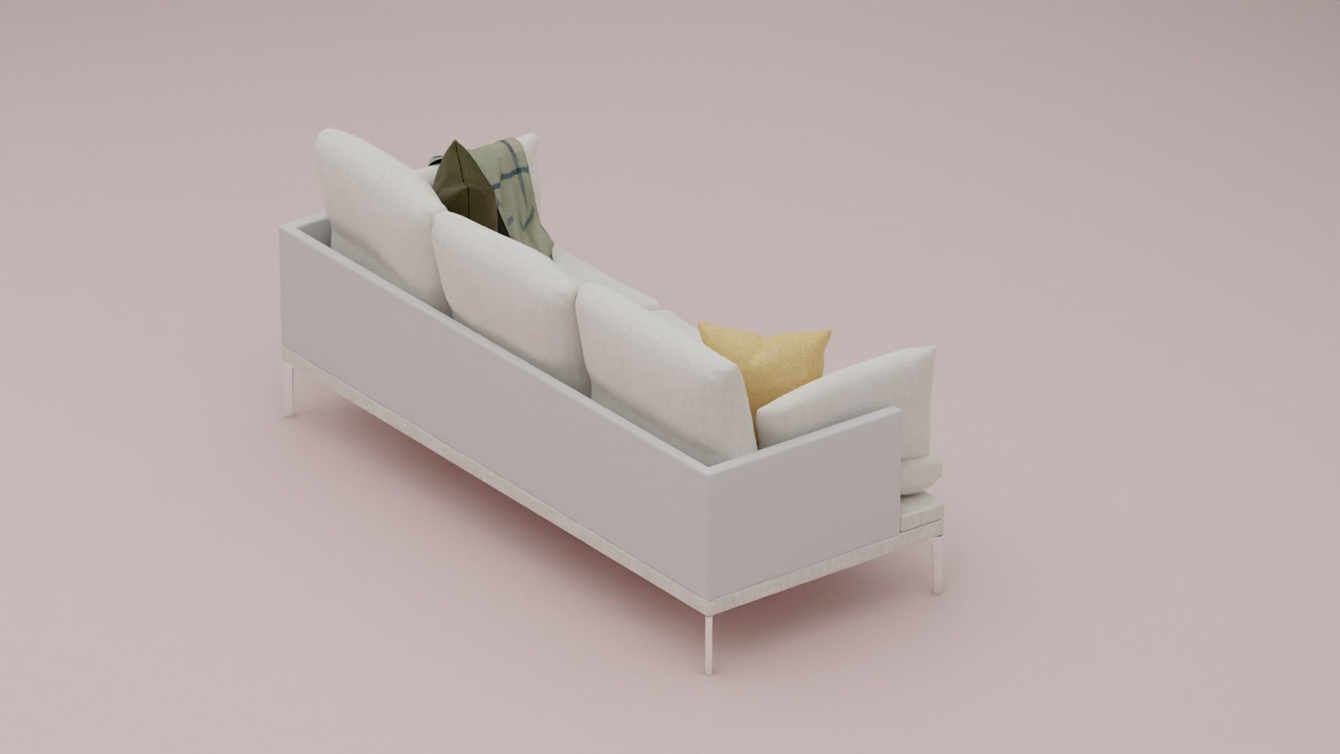 Couch with Blanket 3D model_4