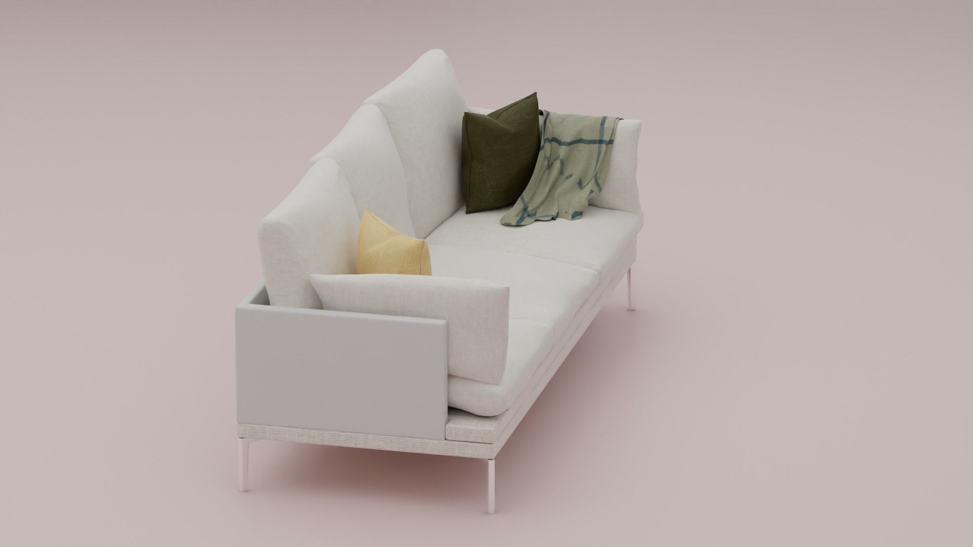Couch with Blanket 3D model_5
