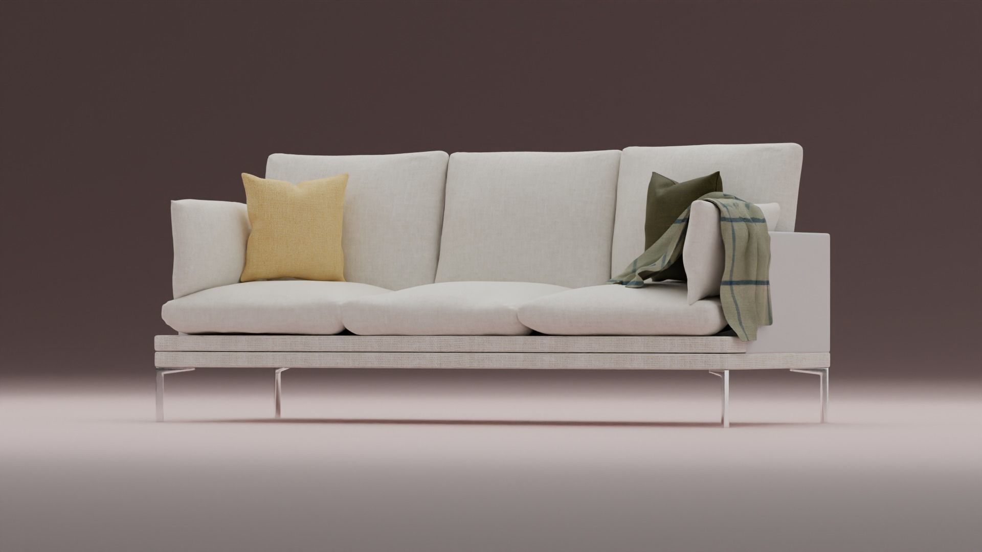 Couch with Blanket 3D model_6