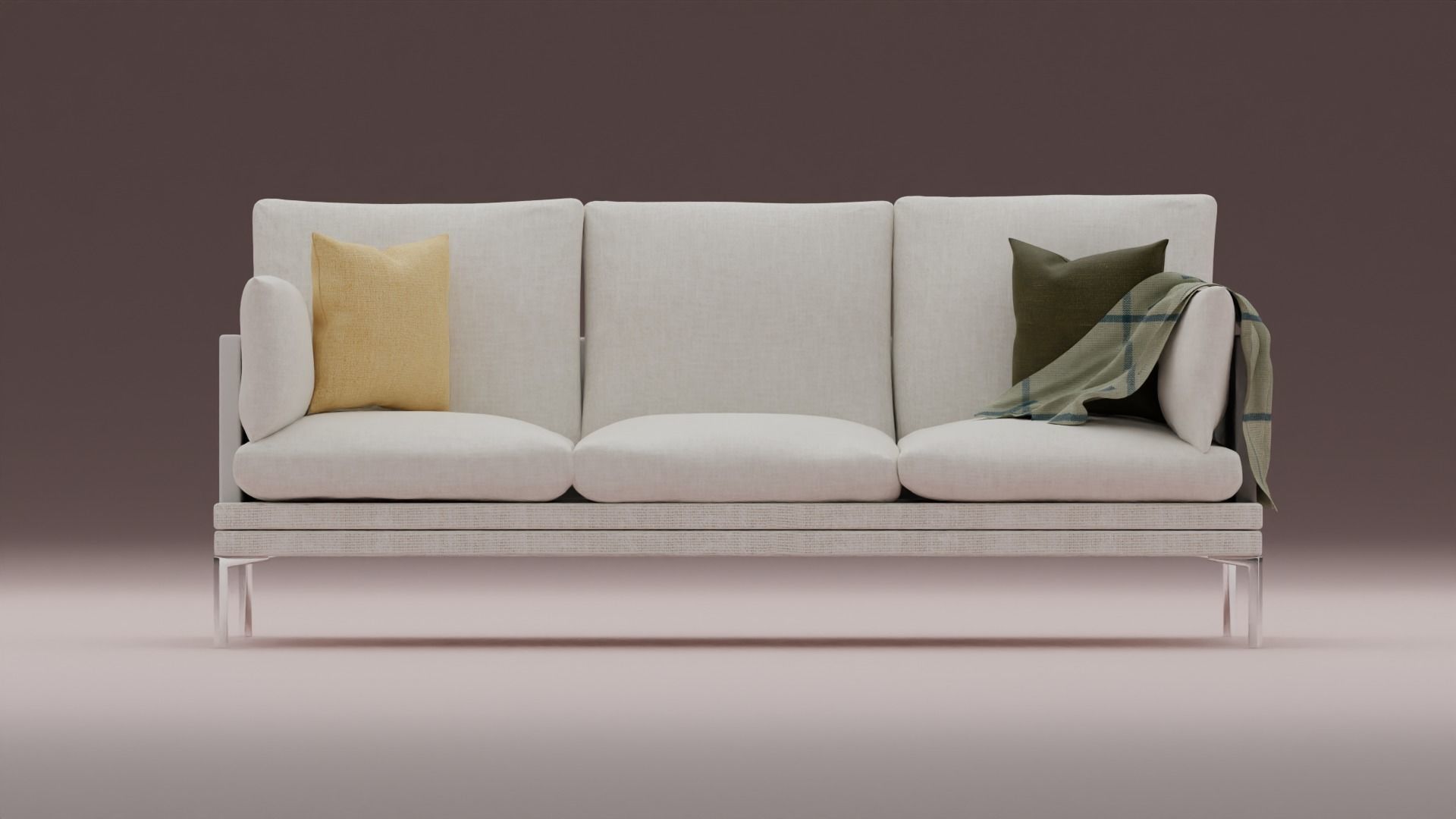 Couch with Blanket 3D model_2