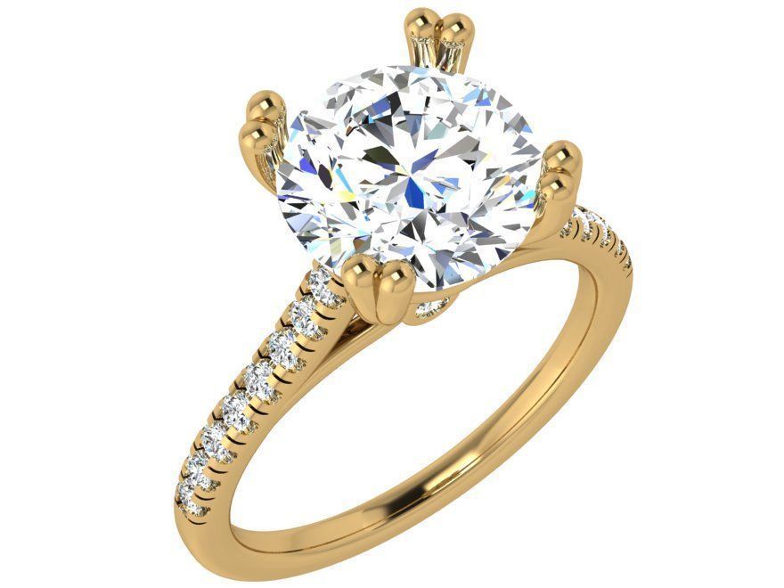 Round Diamond Ring 4805 3D print model_1