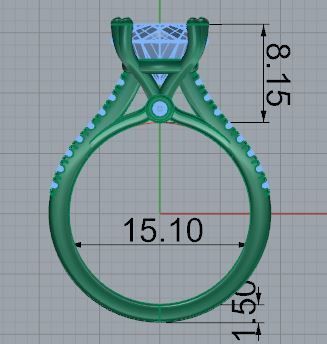 Round Diamond Ring 4805 3D print model_5