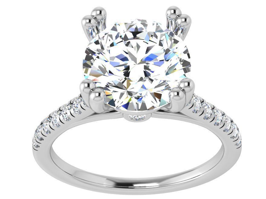 Round Diamond Ring 4805 3D print model_2