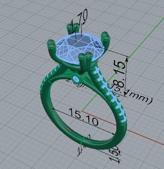 Round Diamond Ring 4805 3D print model_7