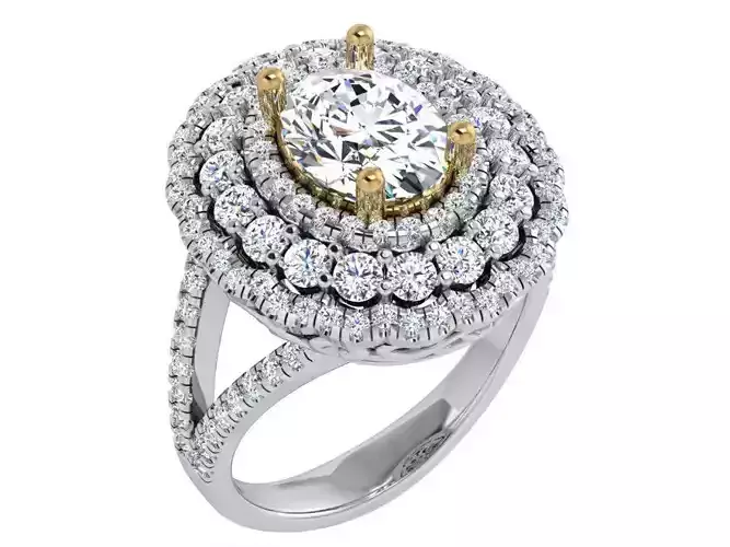 Oval Halo Split Shank Ring 4807