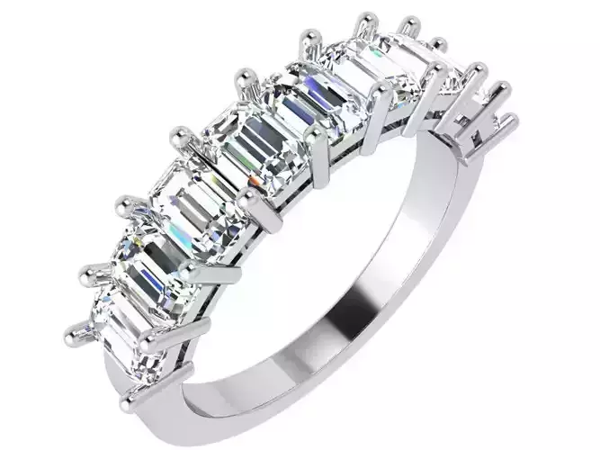 Emerald Diamond Band Ring 4811