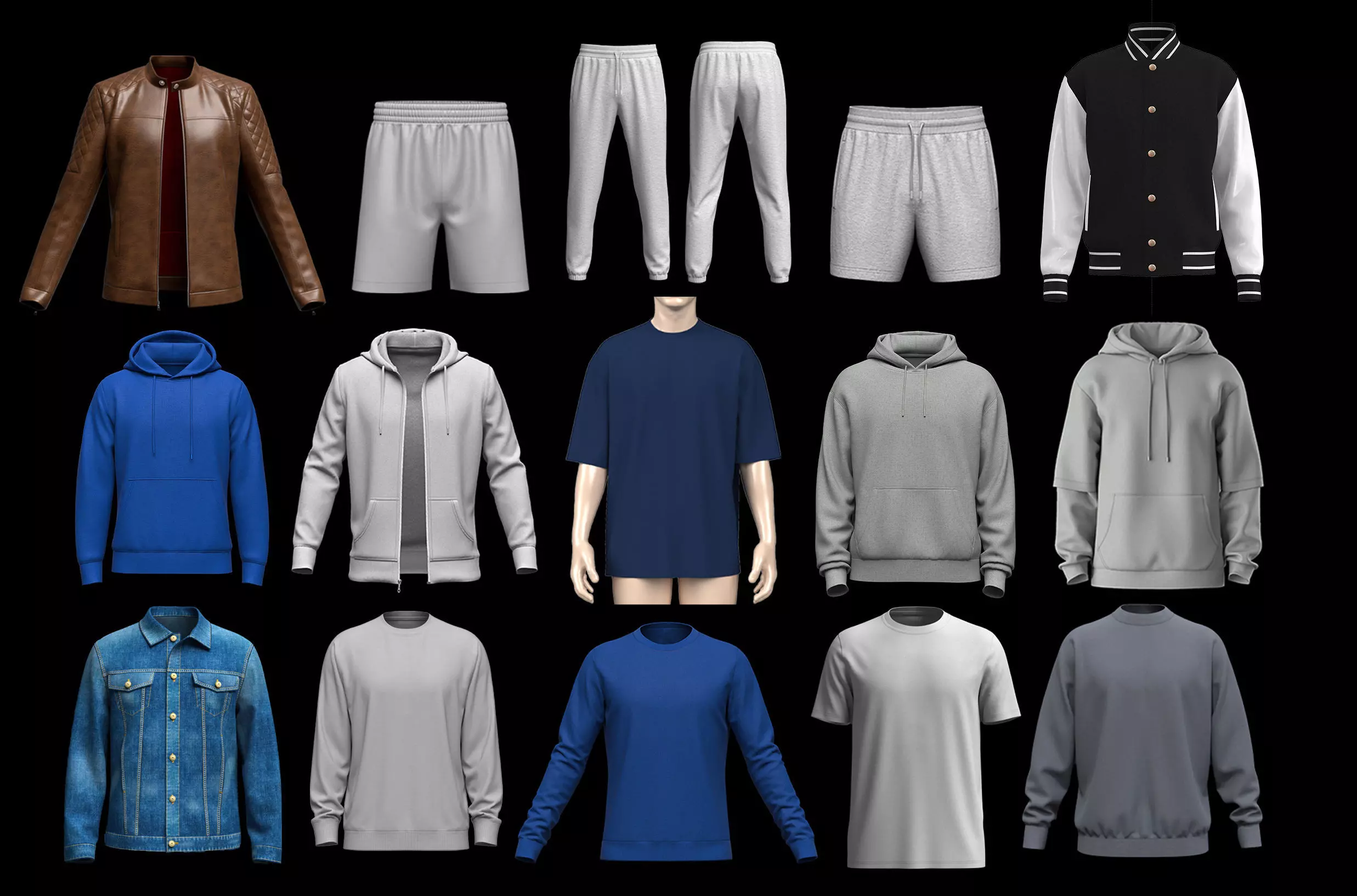 15 Mens Clothes Collection obj fbx zprj _0