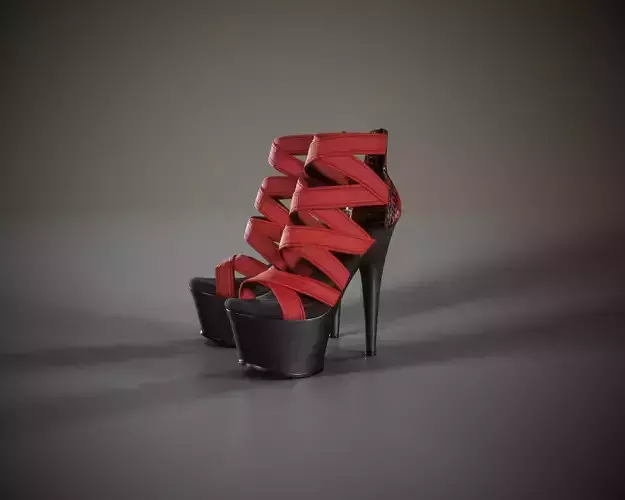 Banded Platform Shoes  2 Low-poly 3D model