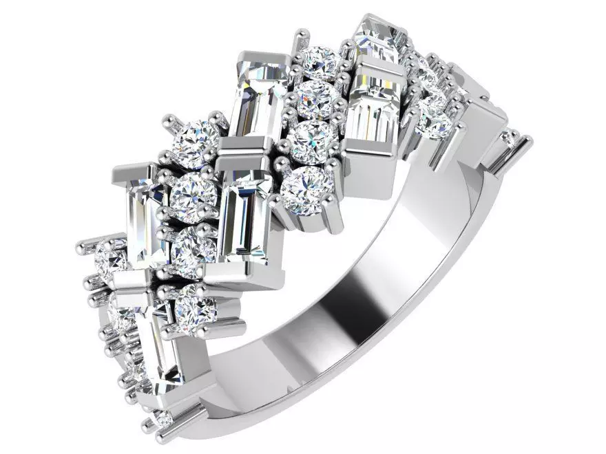 Diamond Luxury Wide Ring 4815 3D print model