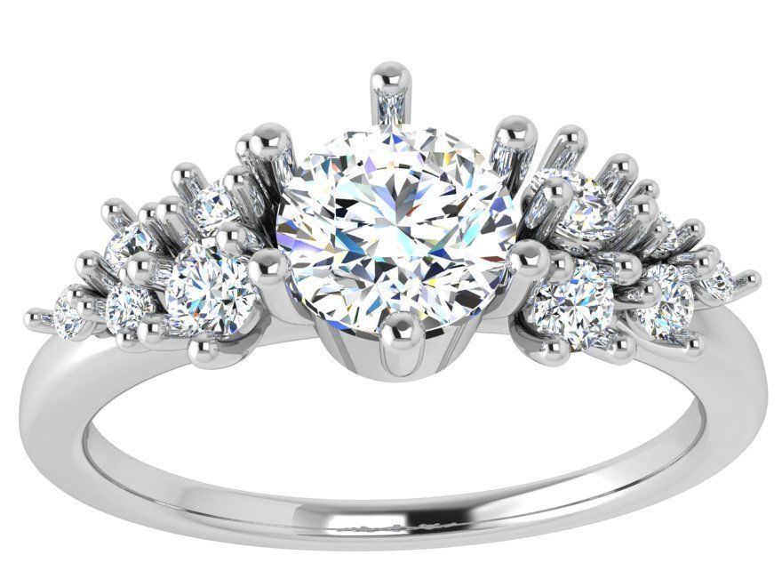 Round Diamond Ring 4818 3D print model_2