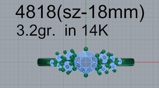 Round Diamond Ring 4818 3D print model_4