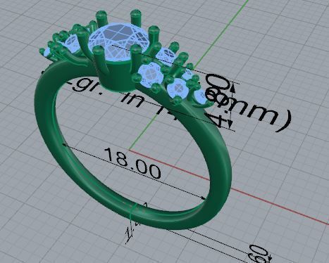 Round Diamond Ring 4818 3D print model_7