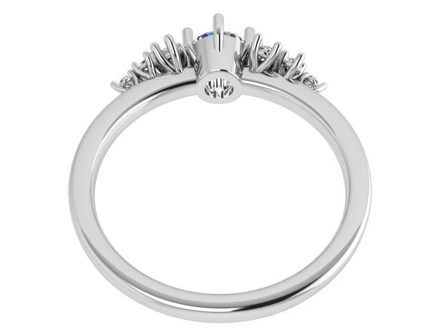 Round Diamond Ring 4818 3D print model_3