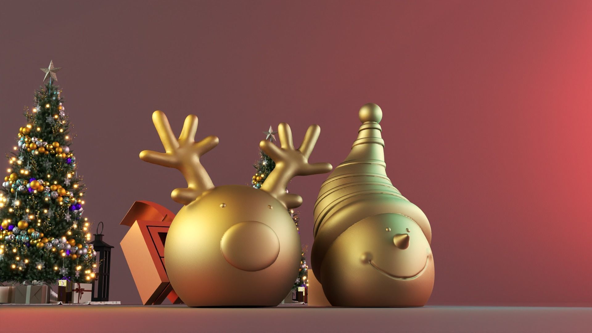 snowman deer cute decor 3D print model_5