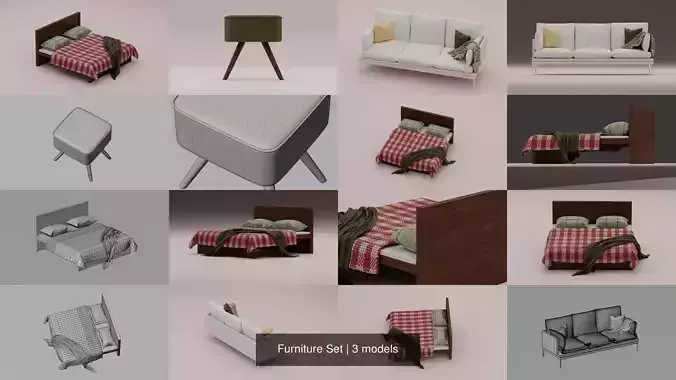 Furniture Set 3D Model Collection