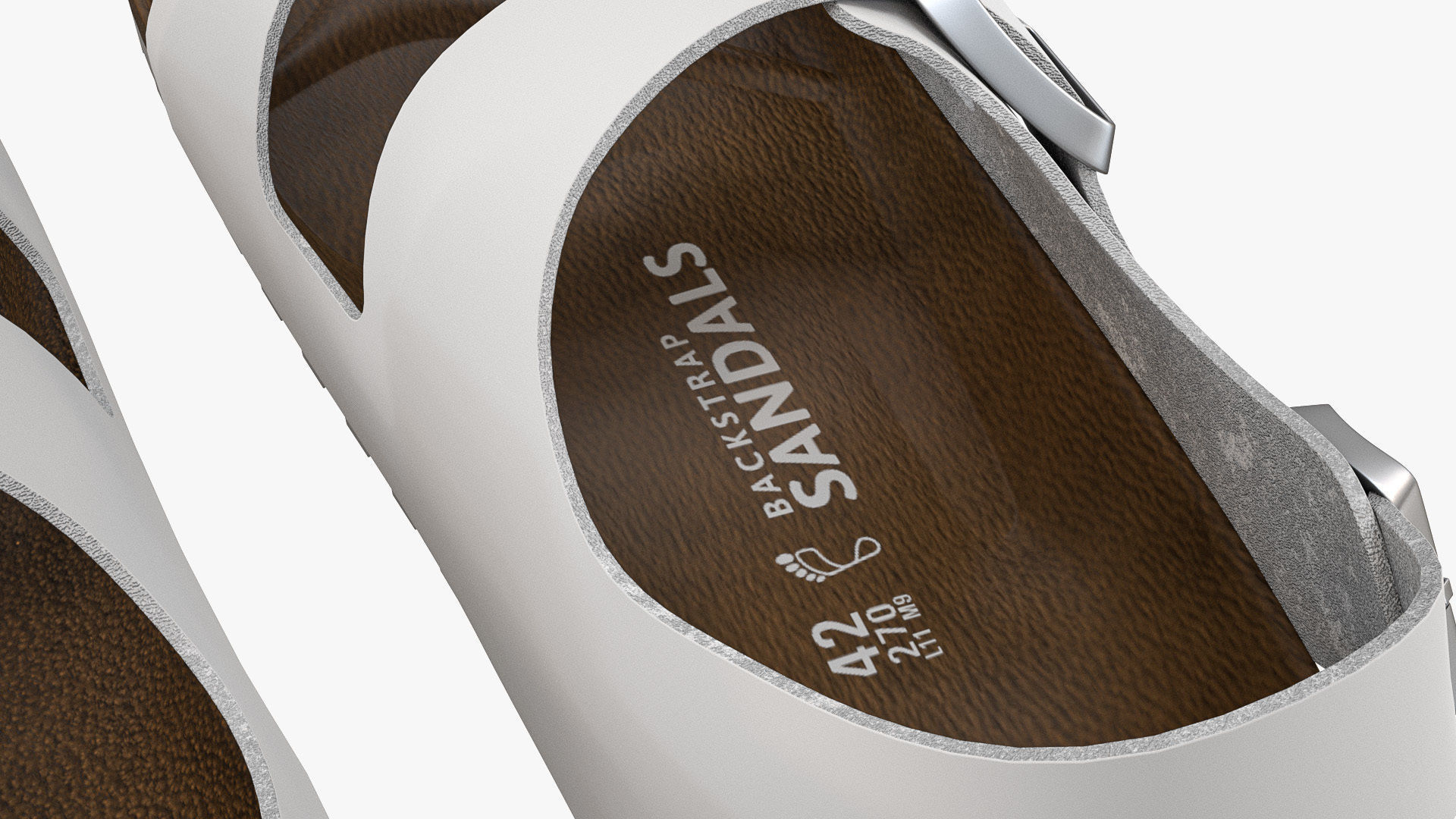 Backstrap Sandals White Patent 3D model_12