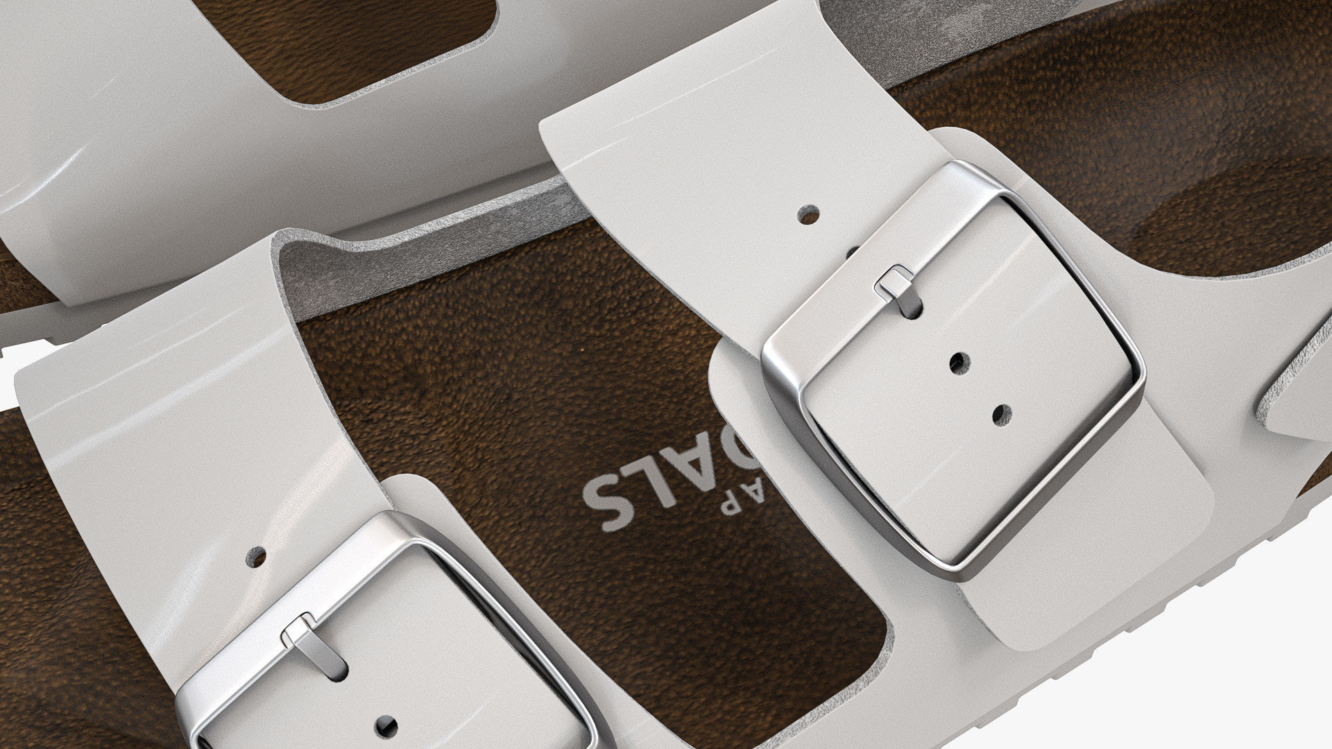 Backstrap Sandals White Patent 3D model_11