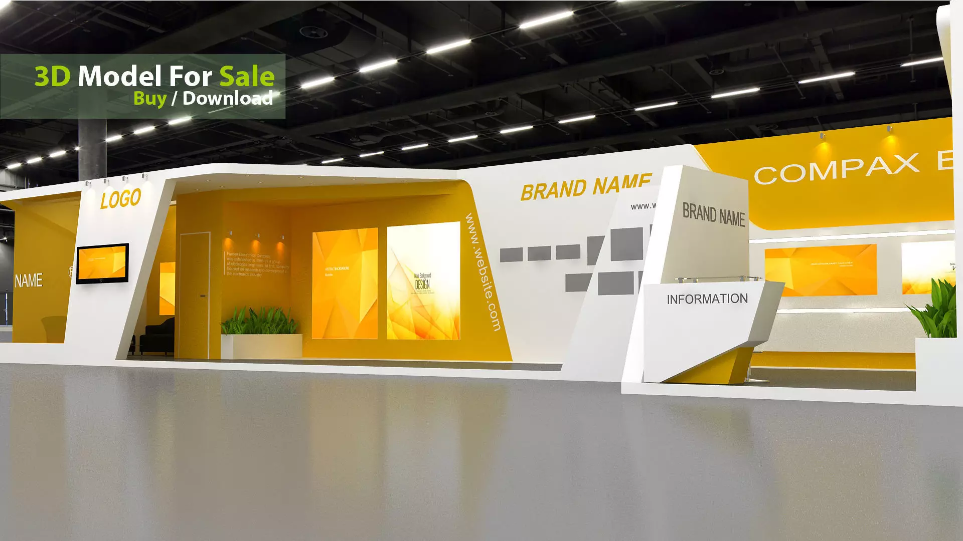 booth 3d 3D model_2