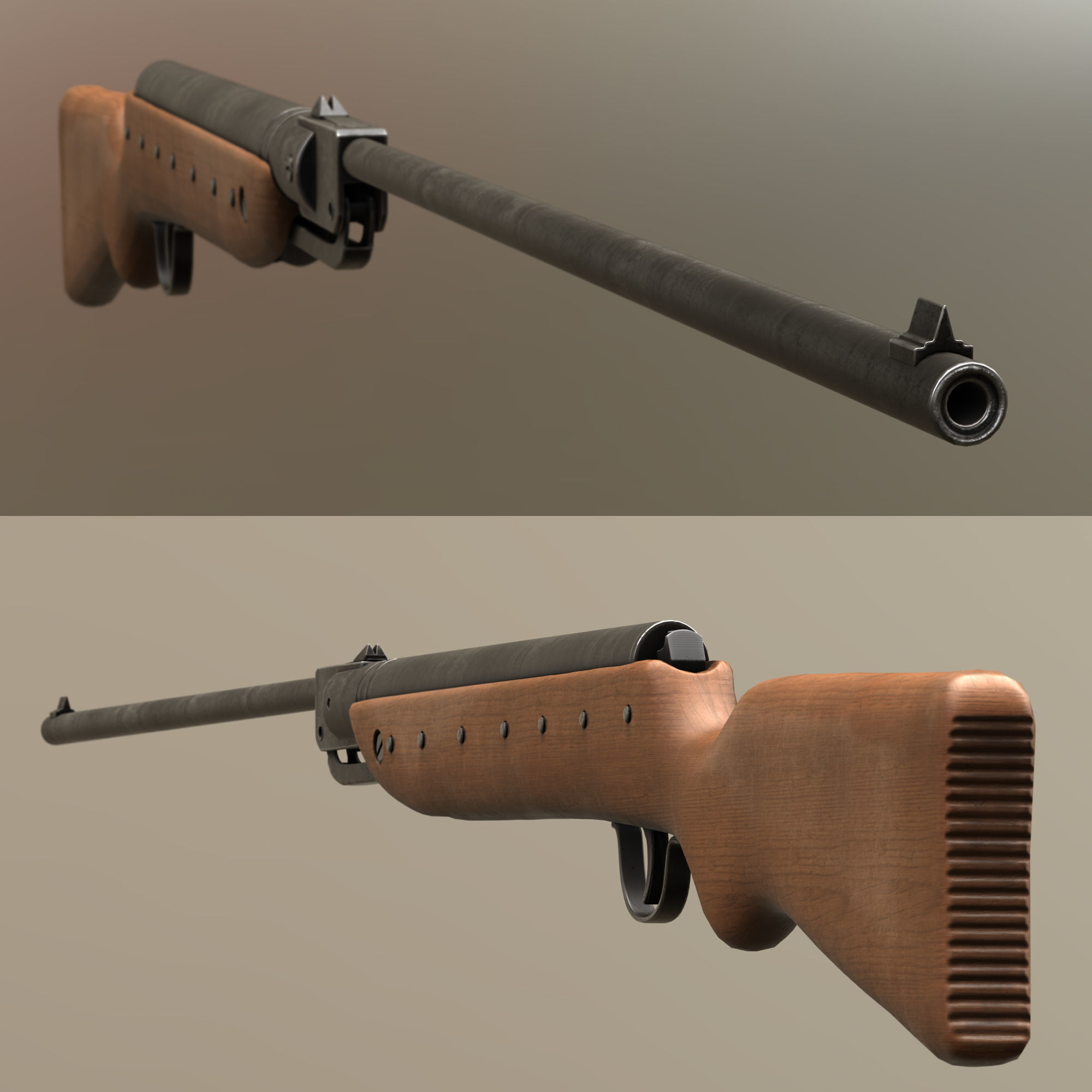 3D Model Airgun Haenel Model III 56 Knicker VR AR Low poly Rigged 3D Model Airgun Haenel Model III 56 Knicker VR AR Low poly Rigged