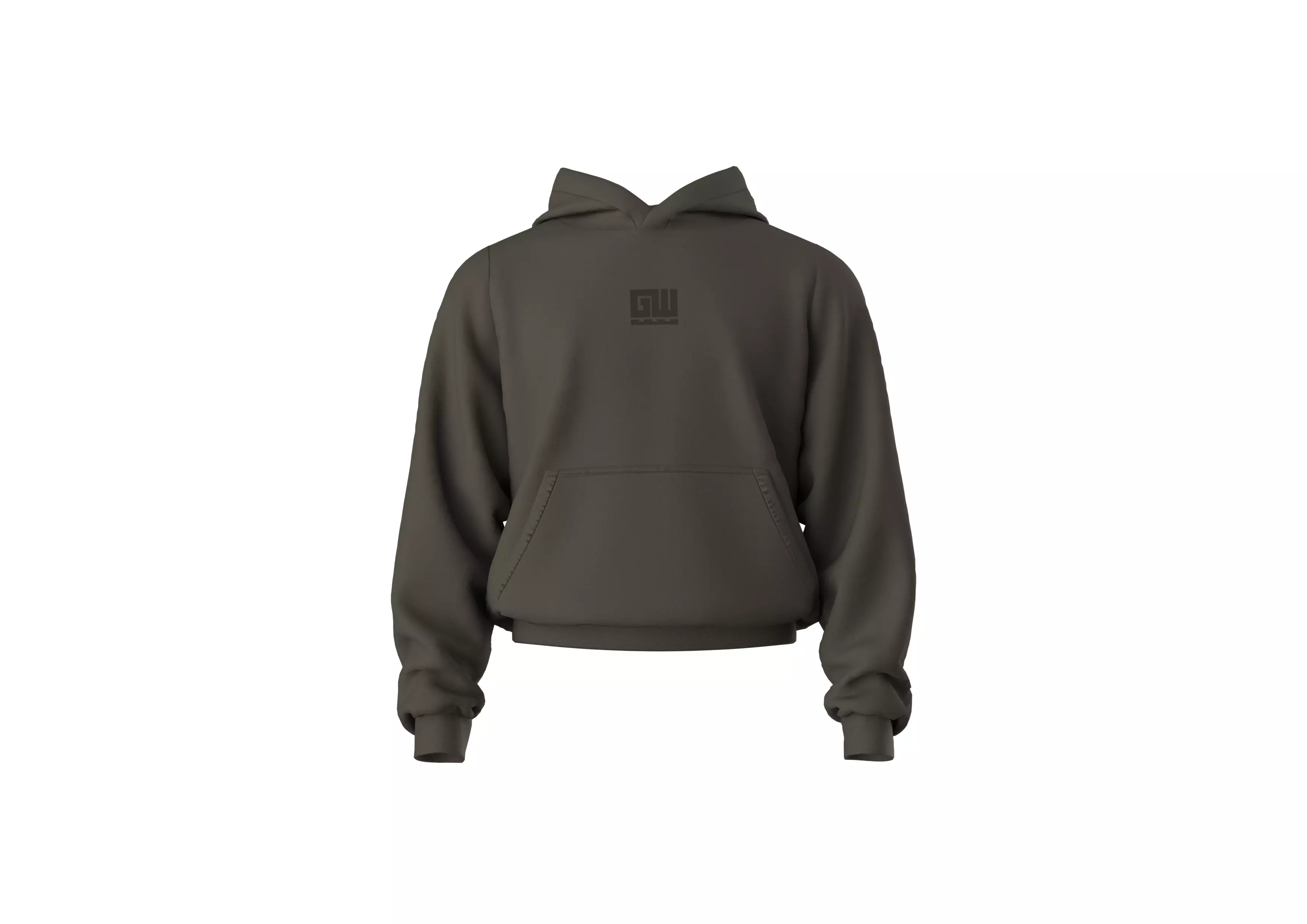 A deep grey-green loose hooded sweatshirt Free low-poly 3D model
