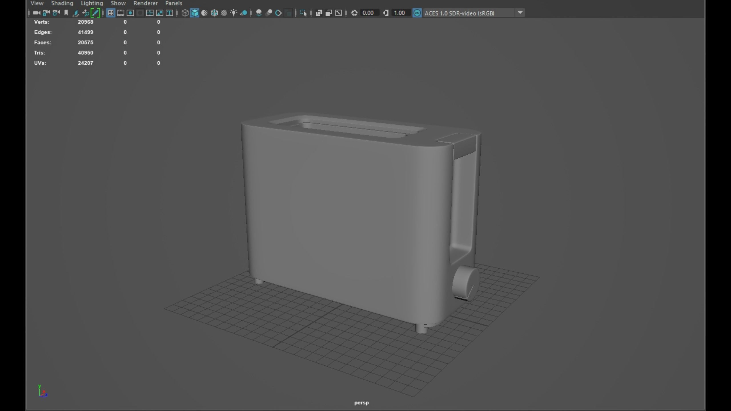 Single Slice Cool Touch Toaster Digitally Crafted Toaster 3D model_7