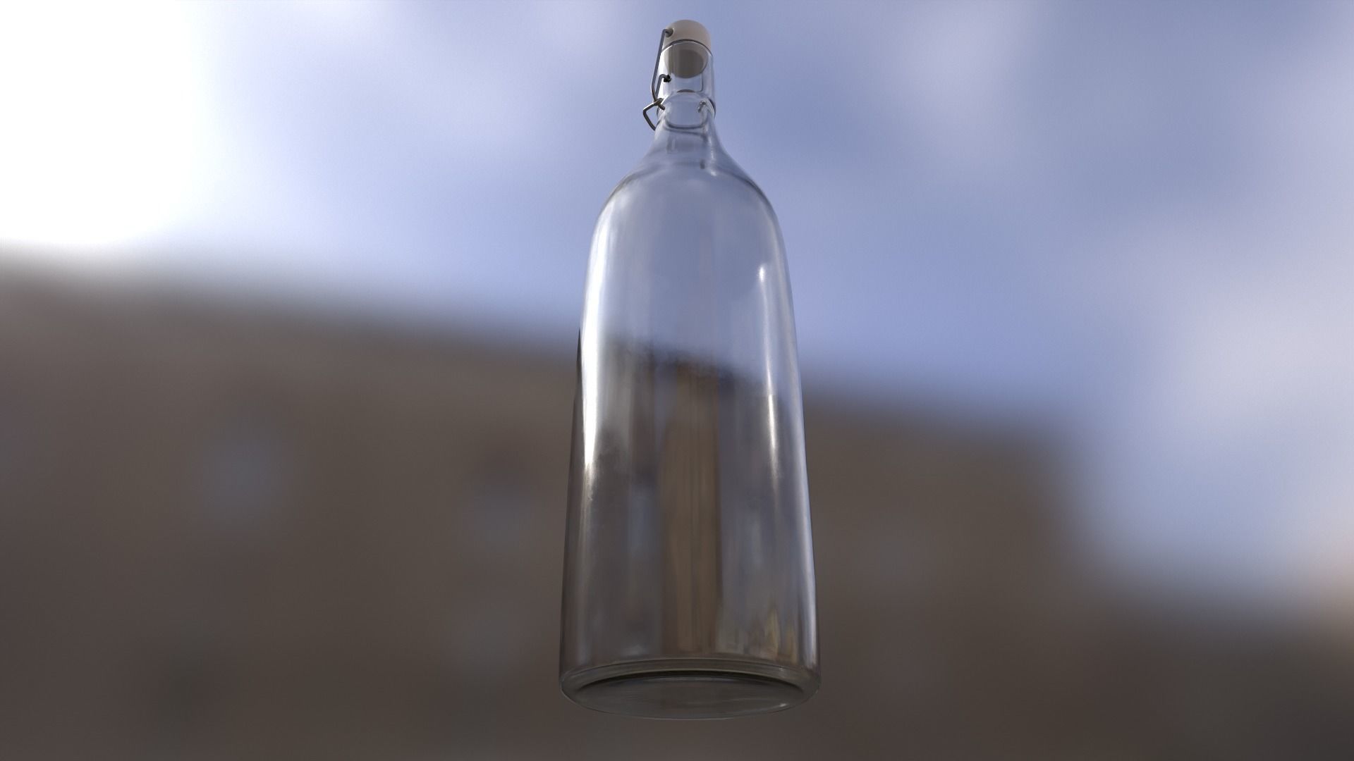 Glass Water Bottle 3D model_7