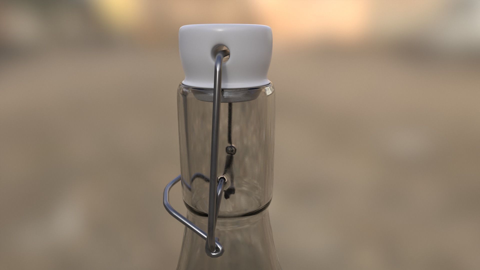 Glass Water Bottle 3D model_6