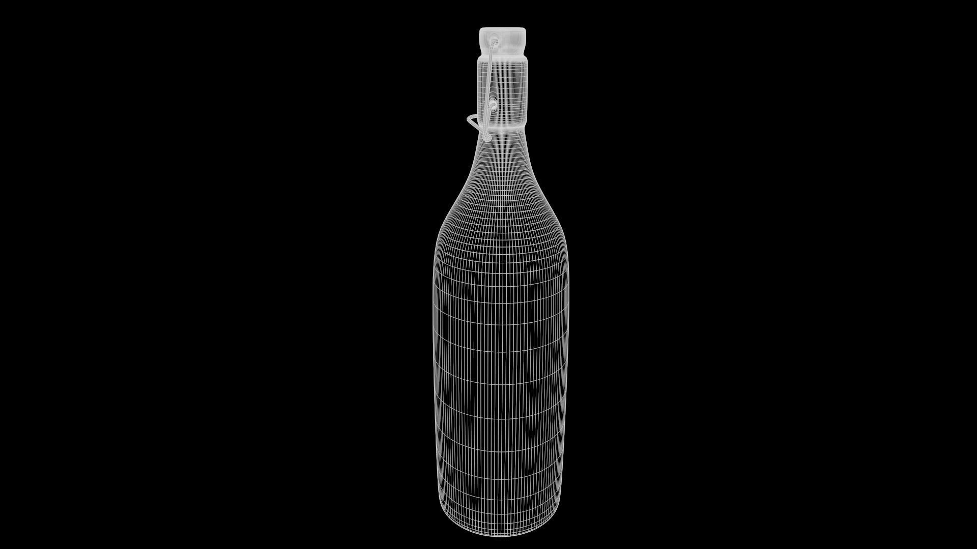 Glass Water Bottle 3D model_8