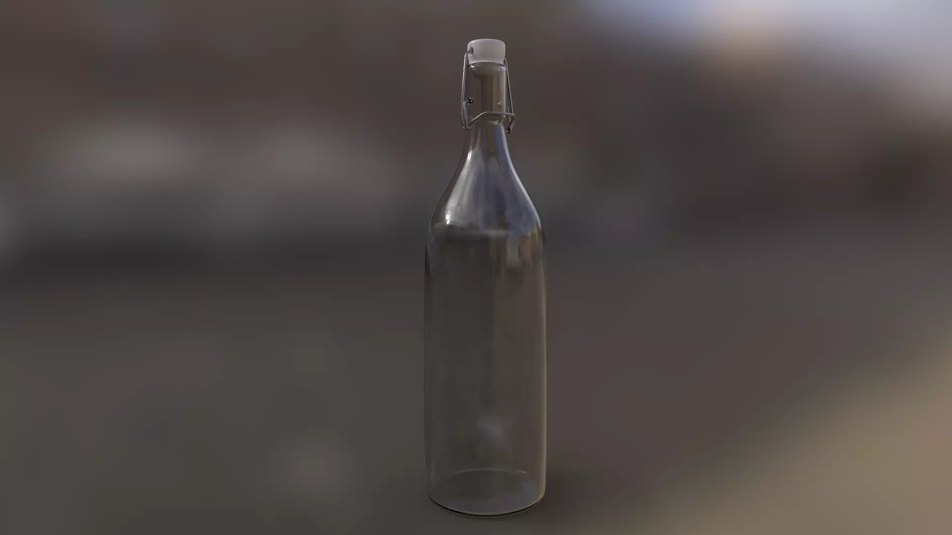 Glass Water Bottle 3D model_0