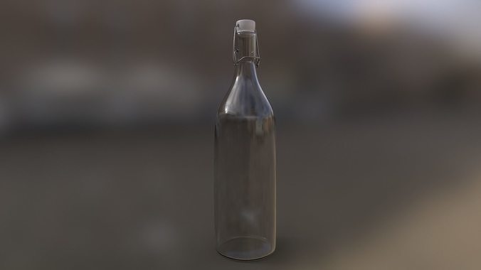 Glass Water Bottle 3D model