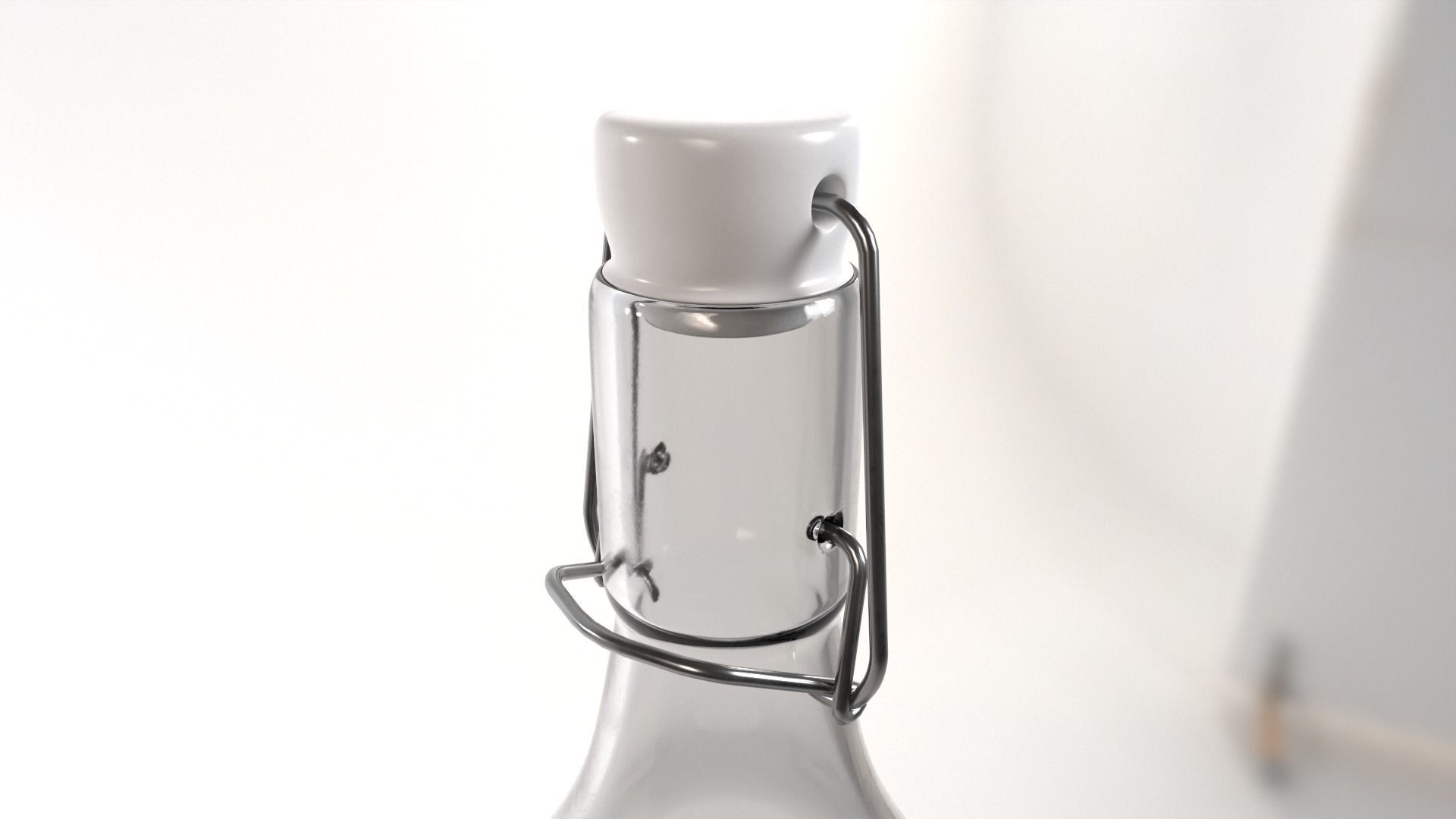 Glass Water Bottle 3D model_2